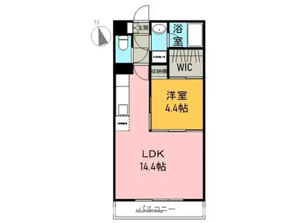 ブローニュ(1LDK/2階)の間取り写真