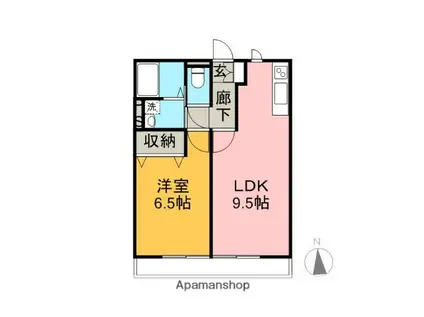 ロイヤル宝田(1LDK/2階)の間取り写真