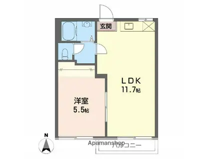 ラカーシュタナカB(2DK/2階)の間取り写真