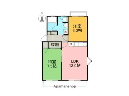 カーサカジマⅡ(2LDK/1階)の間取り写真