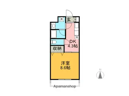 グレイス森井(1DK/1階)の間取り写真