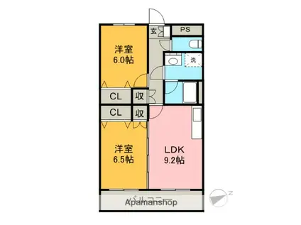 身延線 富士宮駅 バス乗車時間:16分 出水バス停で下車 徒歩4分 3階建 築23年(2LDK/1階)の間取り写真