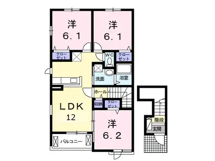 ヴィラ・エー(3LDK/2階)の間取り写真