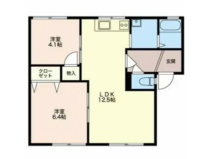 PETER RABIT PLAZA M(2LDK/1階)の間取り写真