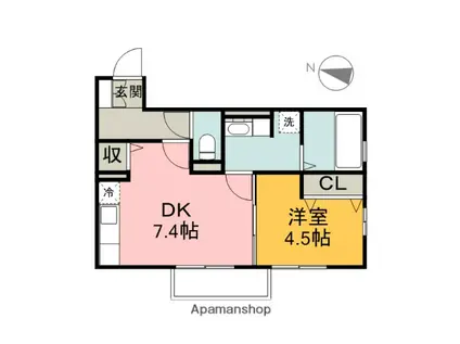 よろづや5 A(1DK/1階)の間取り写真