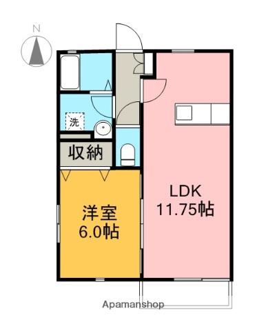 身延線 柚木駅(JR) 徒歩20分 2階建 築10年(1LDK/1階)の間取り写真