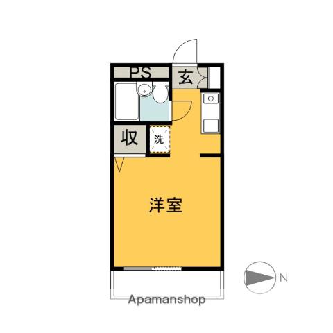 石川ビル(ワンルーム/2階)の間取り写真
