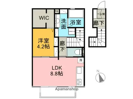 GROW NEXT Ⅱ(1LDK/2階)の間取り写真