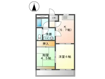 ダンサプリメーロ(2DK/1階)の間取り写真