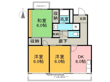 コーポ稲垣A(3DK/3階)の間取り写真