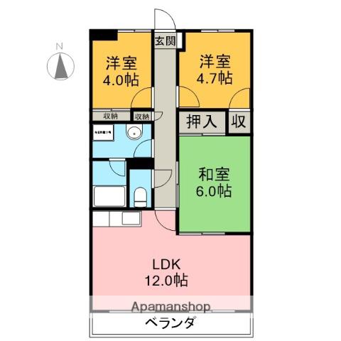 メゾン長嶋(3LDK/2階)の間取り写真