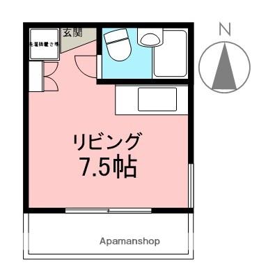 三浦ビル(ワンルーム/2階)の間取り写真