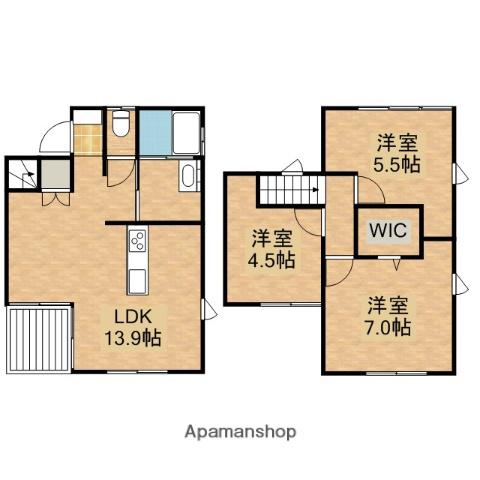東海道本線 浜松駅 バス乗車時間:30分 医療センターバス停で下車 徒歩4分 2階建 築18年(3LDK)の間取り写真