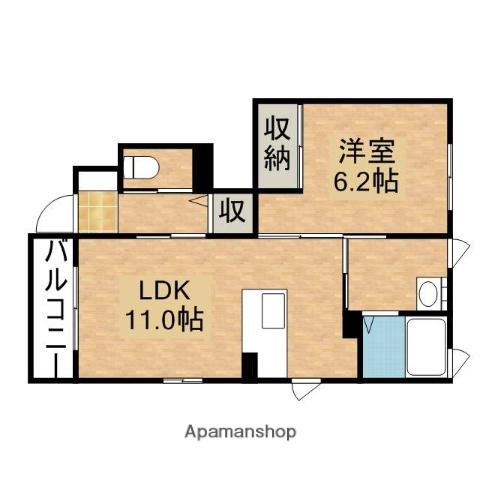 サンモール浜名(1LDK/1階)の間取り写真