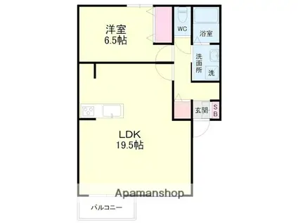 ライトタウンG(1LDK/1階)の間取り写真