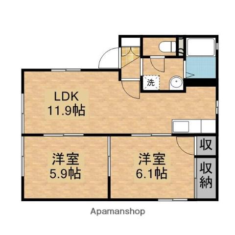 メゾンドマルシェ(2LDK/1階)の間取り写真