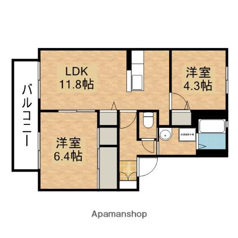 カサベルデ野崎(2LDK/2階)の間取り写真