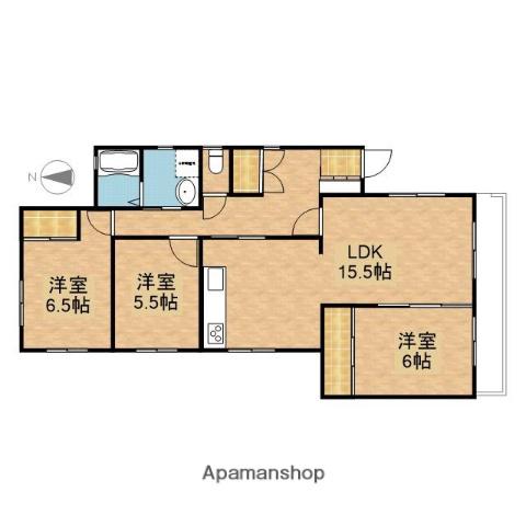 山本マンション(3LDK/1階)の間取り写真