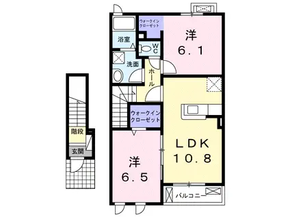 グレイス(2LDK/2階)の間取り写真