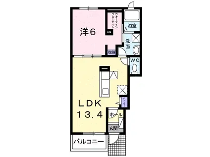 シュトラール(1LDK/1階)の間取り写真