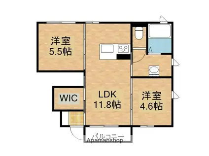 エントピア(2LDK/1階)の間取り写真