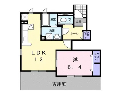 LORD VALLEY Ⅱ(1LDK/1階)の間取り写真