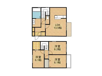 COLLINE(3LDK/1階)の間取り写真