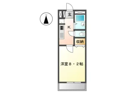 カーサ・アルビレオ(1K/2階)の間取り写真