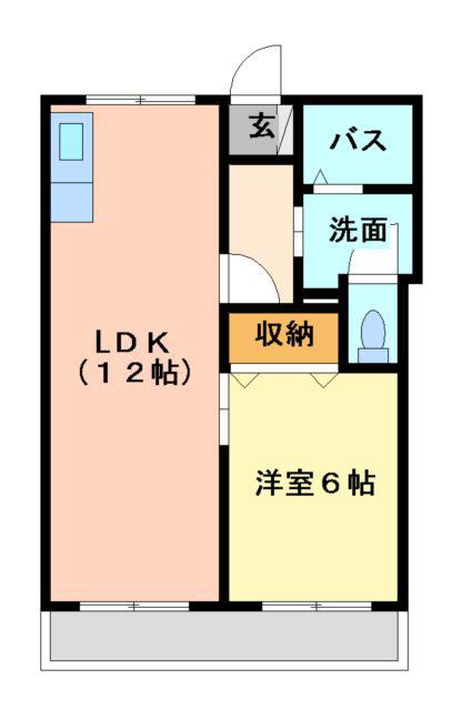 クレマツコーポ(1LDK/2階)の間取り写真