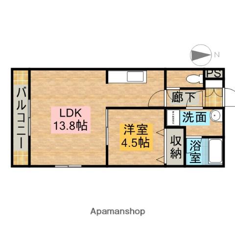 アルファ(1LDK/3階)の間取り写真
