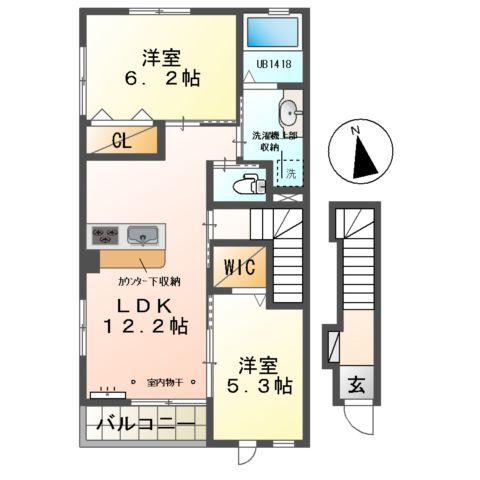 サン・ストーンⅠ(2LDK/2階)の間取り写真