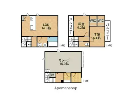 AGE’SHOME富塚 アーバンガレージ(2LDK)の間取り写真