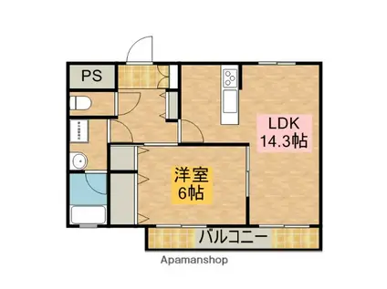 カーサ ドマーニ(1LDK/4階)の間取り写真