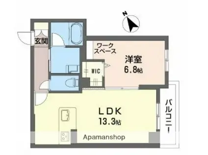 シャーメゾン仁王門通(1LDK/3階)の間取り写真