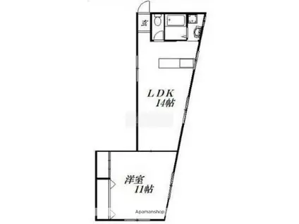 東伊場マンション(1LDK/1階)の間取り写真