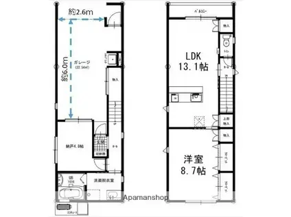 東海道本線 舞阪駅 徒歩2分 2階建 築1年(2LDK)の間取り写真