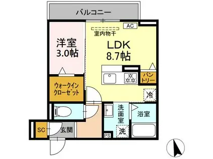 T-SUCCESS(1LDK/3階)の間取り写真