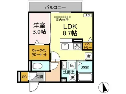 T-SUCCESS(1LDK/1階)の間取り写真