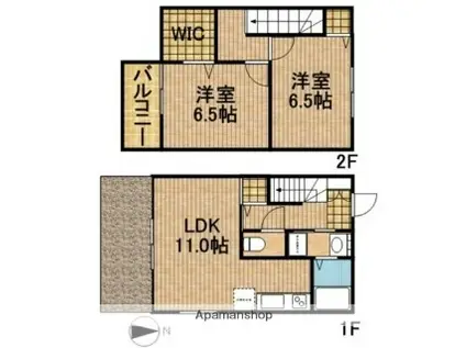 グレンツェント(2LDK)の間取り写真