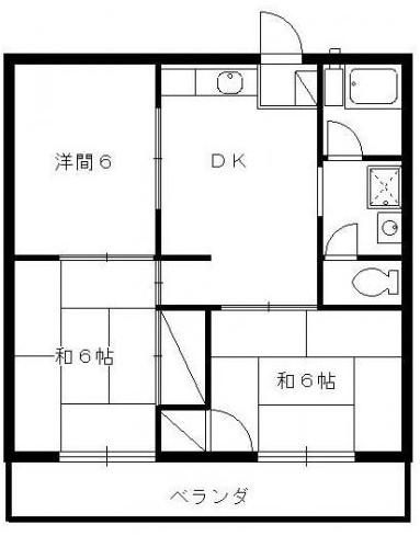 ファミール神田(3DK/2階)の間取り写真