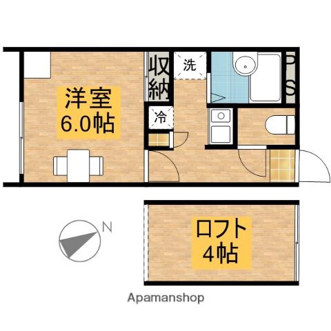 ファクトリー半田山(1K/2階)の間取り写真