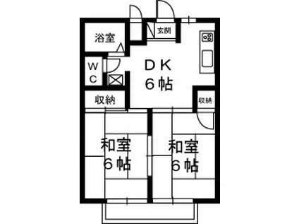 シティハイツなかの(2DK/1階)の間取り写真