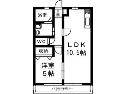 メゾンさくら B(1LDK/2階)の間取り写真