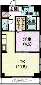ルーチェ(1LDK/3階)の間取り写真