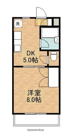 メルベーユⅠ(1DK/5階)の間取り写真