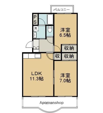 プラセール(2LDK/2階)の間取り写真