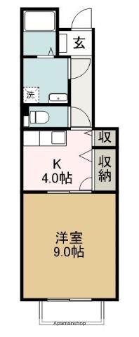 テニメントハウスフルール(1K/1階)の間取り写真
