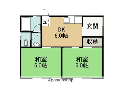 東海道本線 天竜川駅 バス乗車時間:15分 子安バス停で下車 徒歩22分 1階建 築47年(2DK)の間取り写真