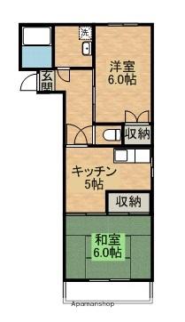 コーポ内山(2K/2階)の間取り写真