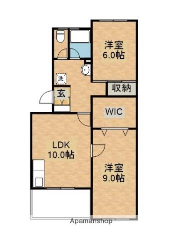 コーポラスいいだ(2LDK/2階)の間取り写真
